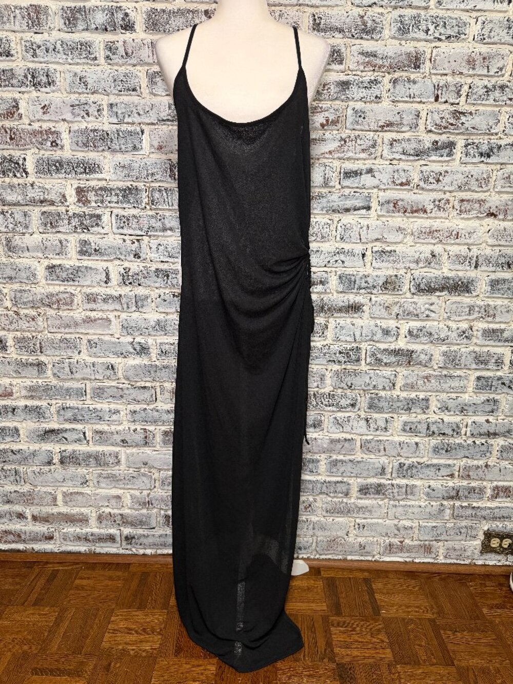 NWT PLT Modern Bold Romantic Black Burnout Strappy Cut Out Midi Dress Size 22